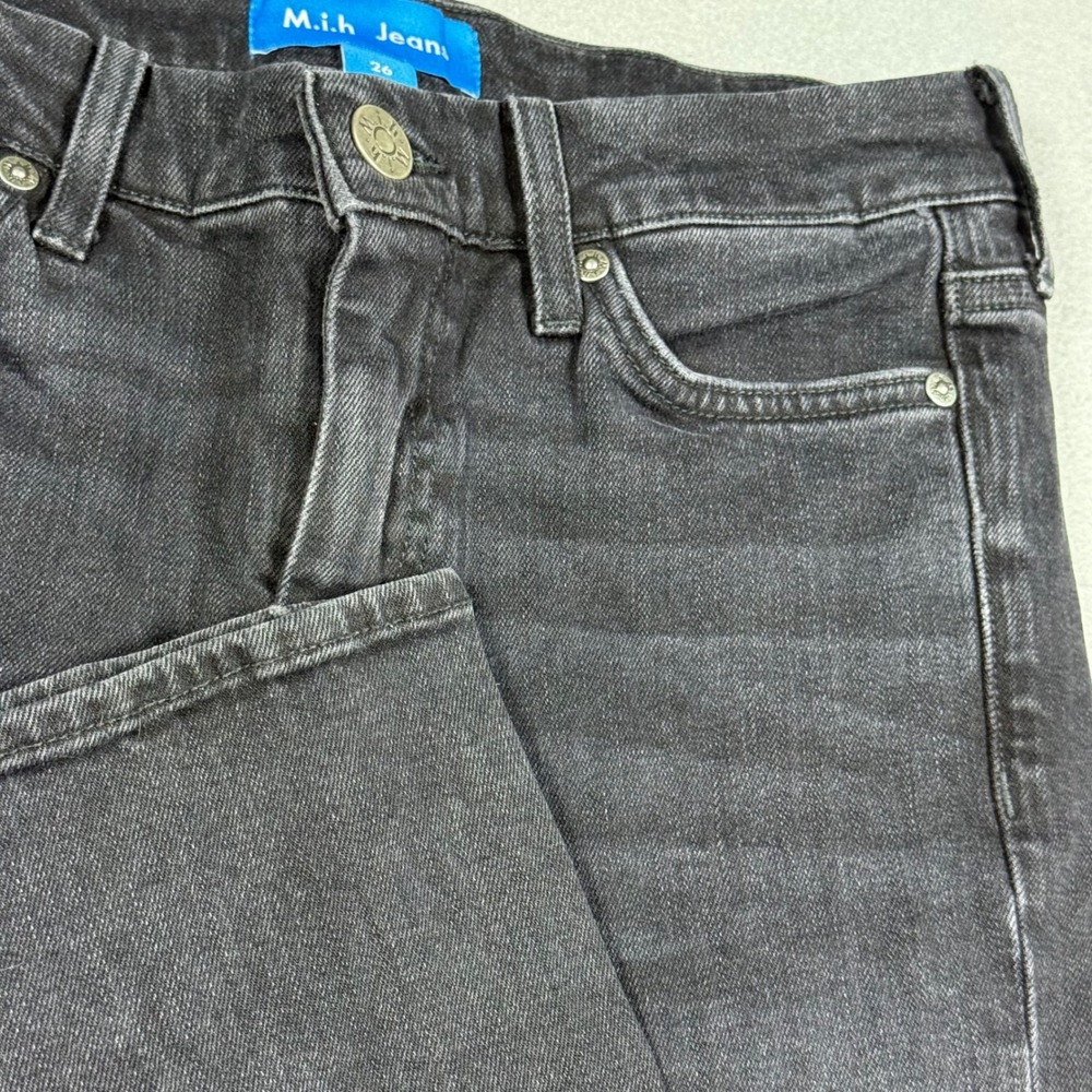 M.i.h Jeans Daily Jean Leonard Black High Rise Straight Leg Denim Size 26